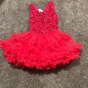 Vibrant Red Ruffled Tutu Dress